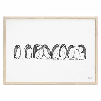 Art Print [Fine Art Paper] - Penguin Lovestory - A3