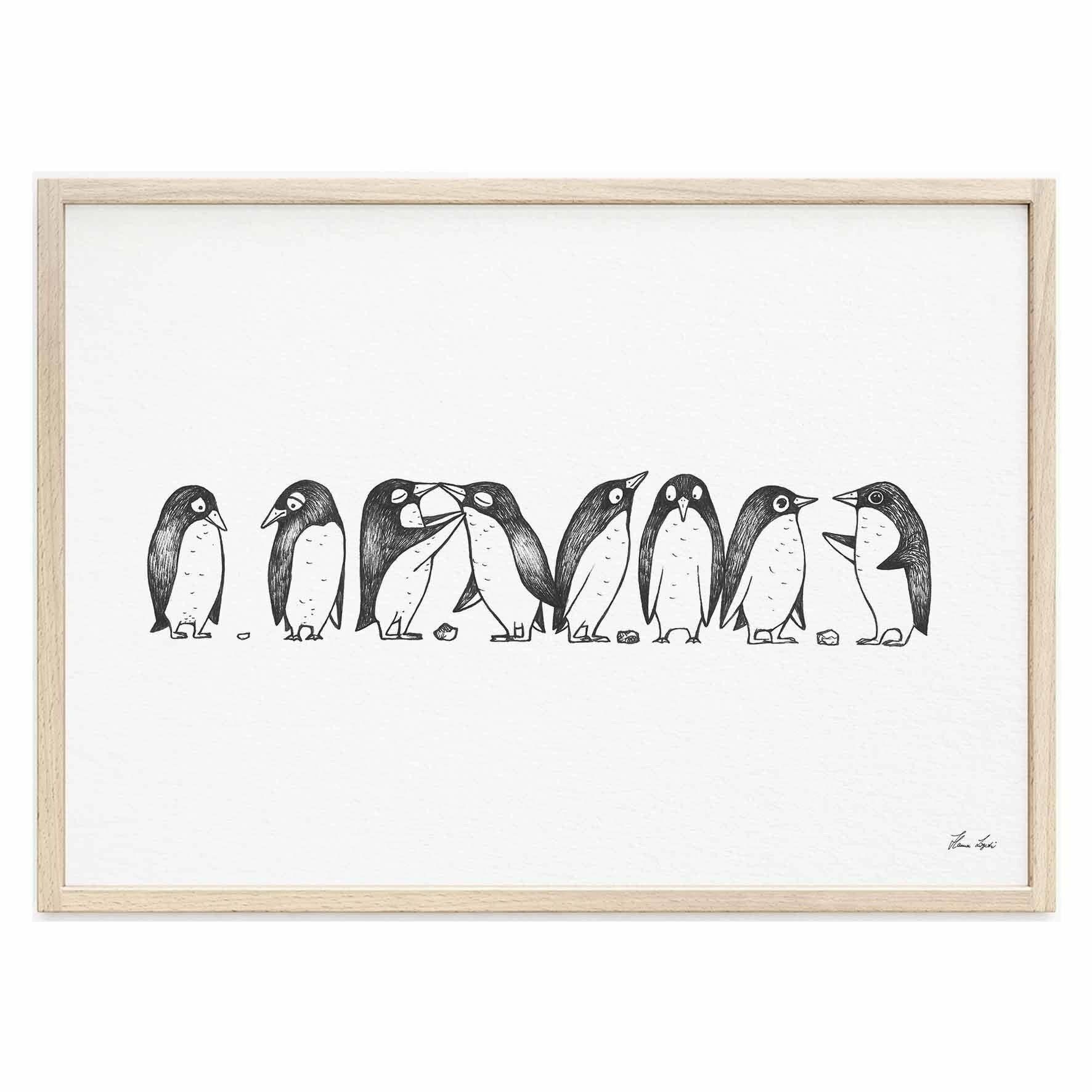 Stampa artistica [carta fine art] - Pinguino Love Story - A4