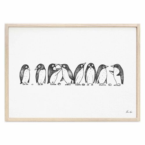 Kunstdruck [Fine Art Papier]  - Pinguin Lovestory - A4