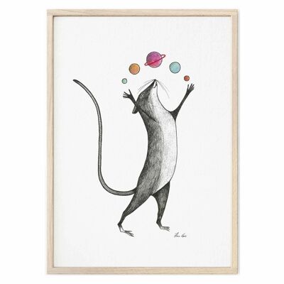 Tirage d'art [Papier Fine Art] - Planète Souris - A3