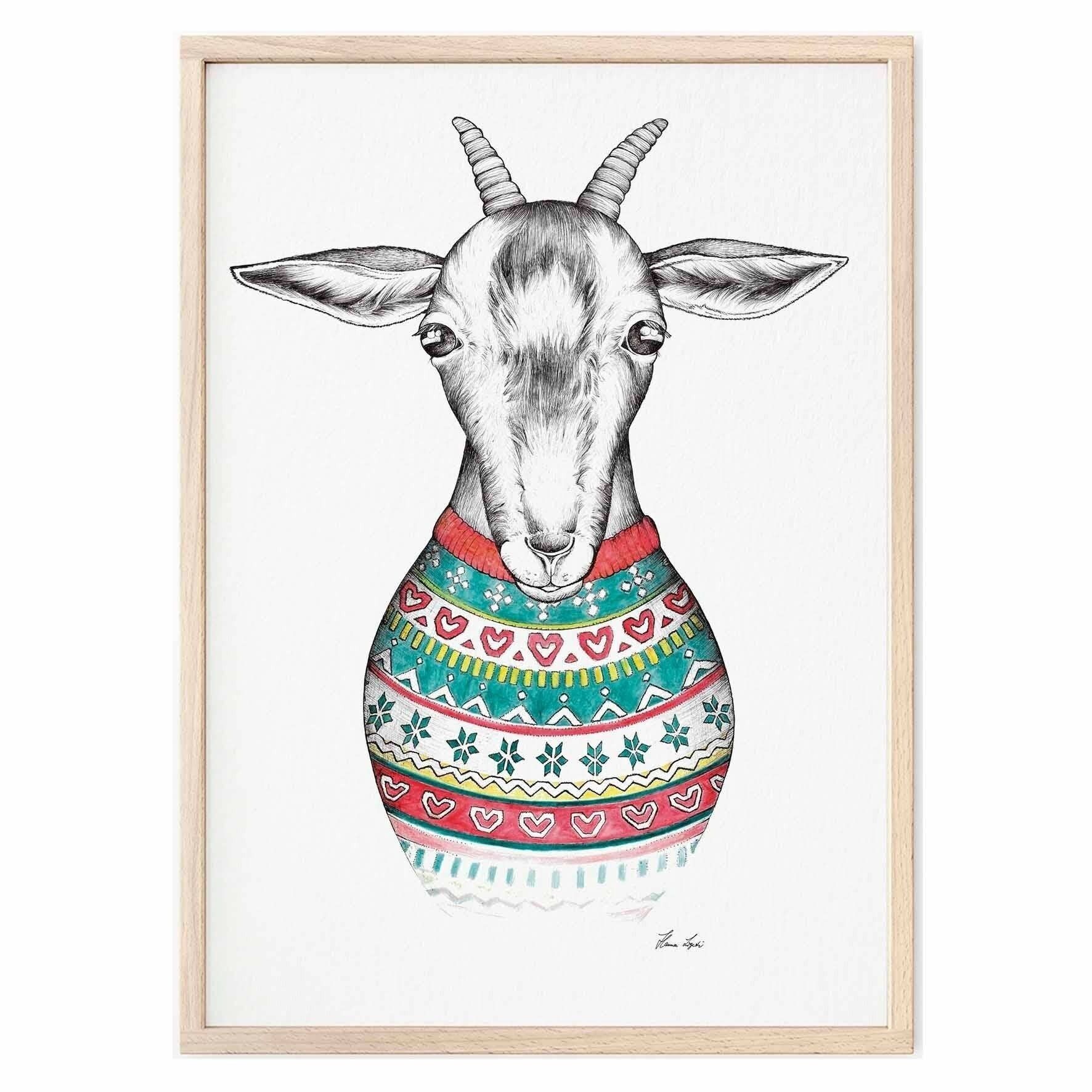 Art Print [Fine Art Paper] - Reinhold (Goat) - A3
