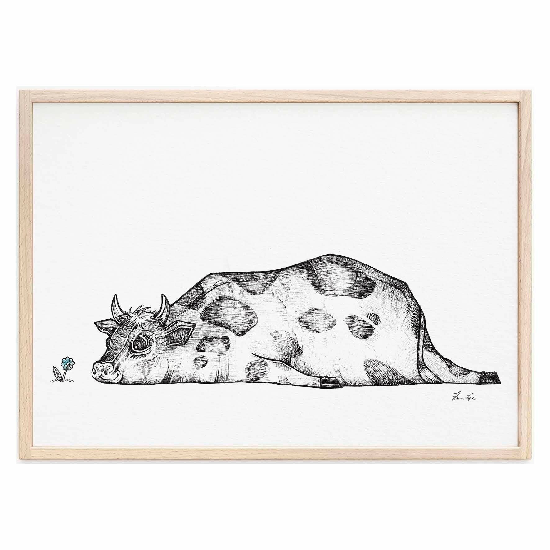 Stampa artistica [Carta per belle arti] - Rita (Mucca) - A4