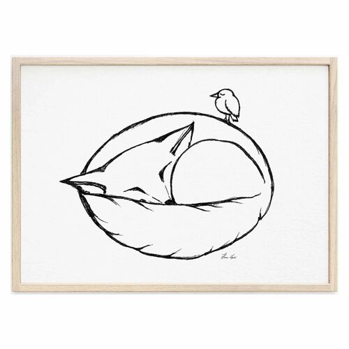 Kunstdruck [Fine Art Papier] - Schlafender Fuchs - A3