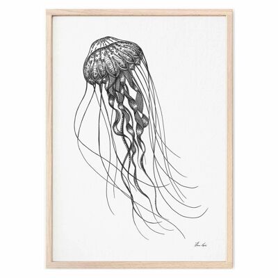 Art Print [Fine Art Paper] - Deep Sea Jellyfish - A3