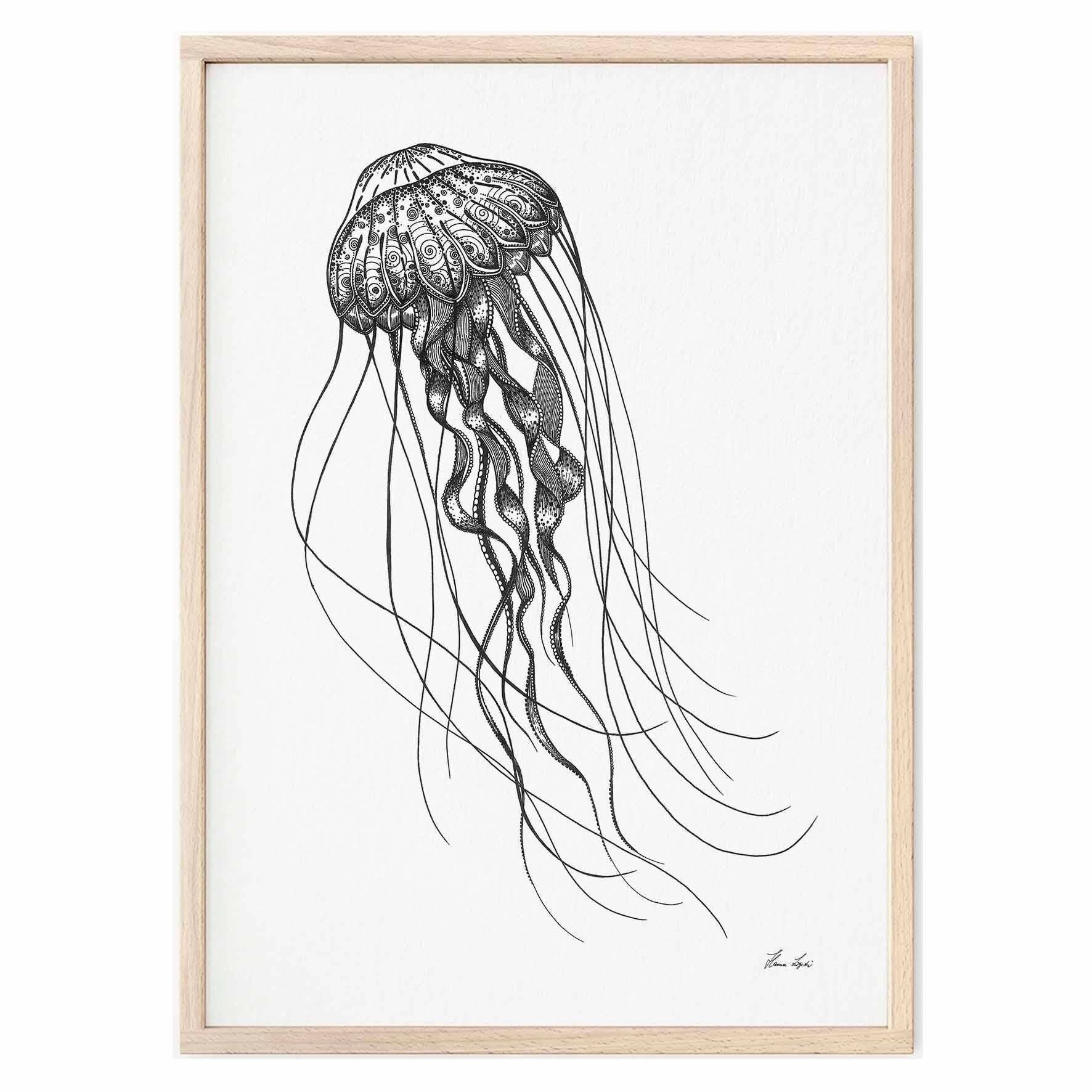 Stampa artistica [carta per belle arti] - meduse di mare profondo - A4