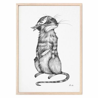 Art Print [Fine Art Paper] - Toni Knife (Meerkat) - A4