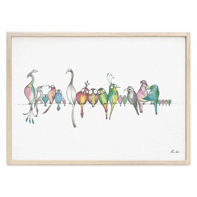 Art Print [Fine Art Paper] - Bird Parade - A3