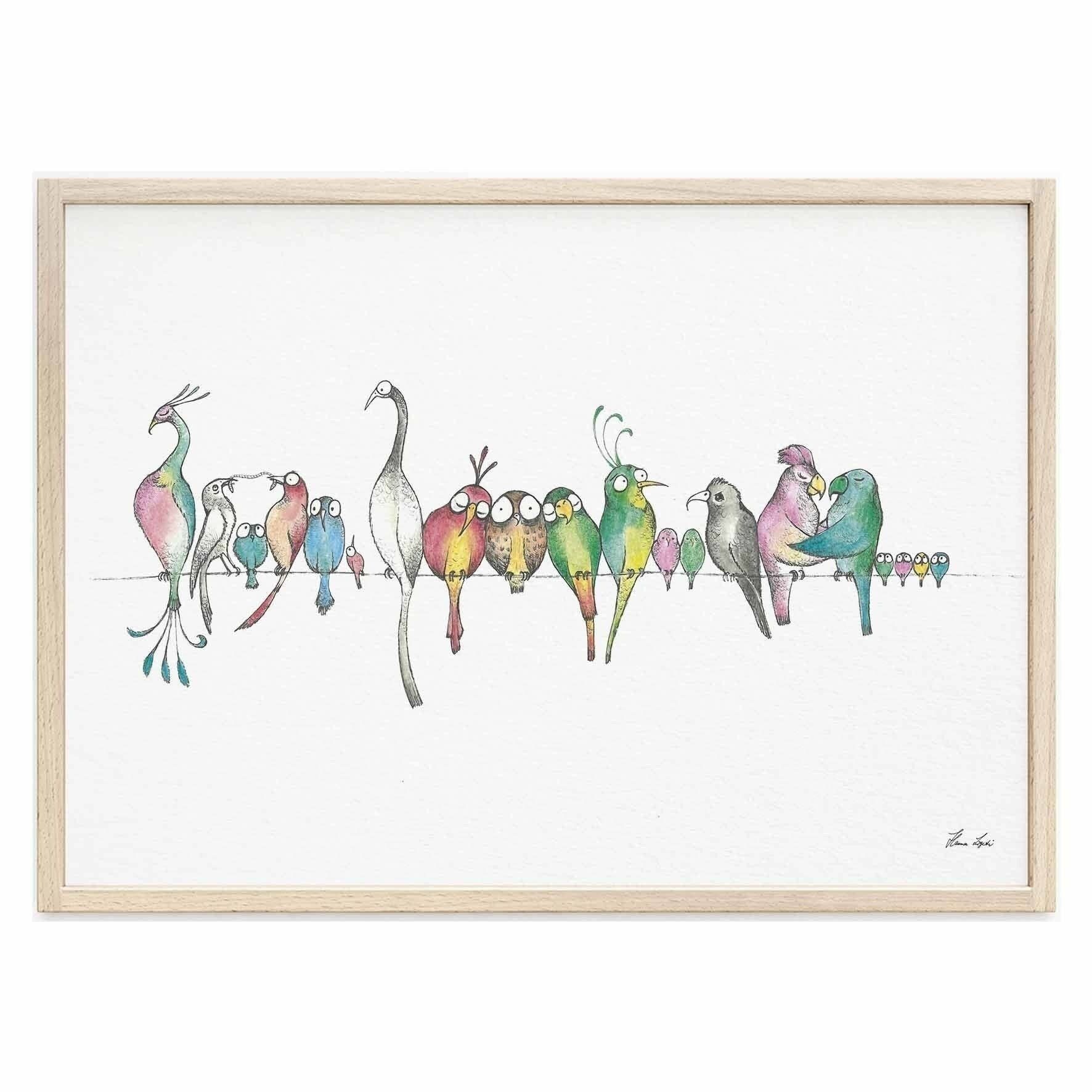 Stampa artistica [carta fine art] - Bird Parade - A4