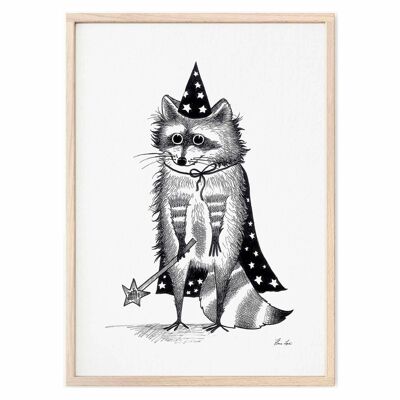 Art Print [Fine Art Paper] - Zaubär (Raccoon) - A4