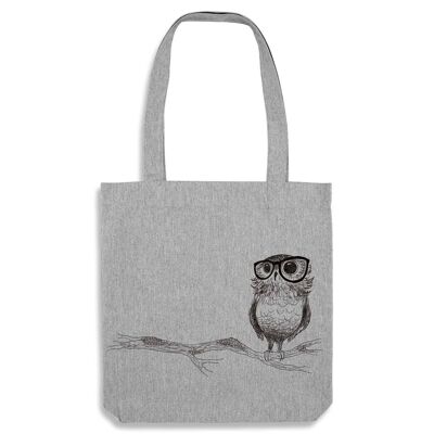 Jute bag [recycling] [recycling] - spectacled owl - grey