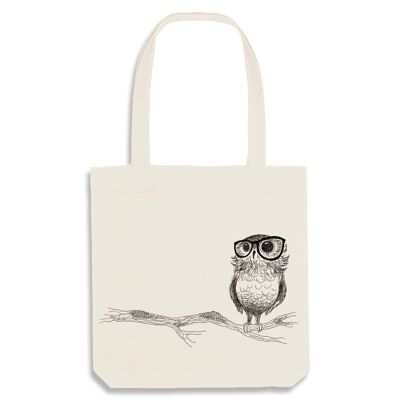 Jute bag [recycling] [recycling] - spectacled owl - natural