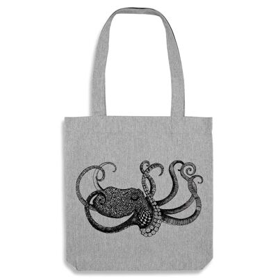 Burlap bag [recycling] - octopus - grey
