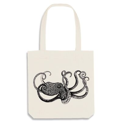 Jute bag [recycling] - octopus - natural