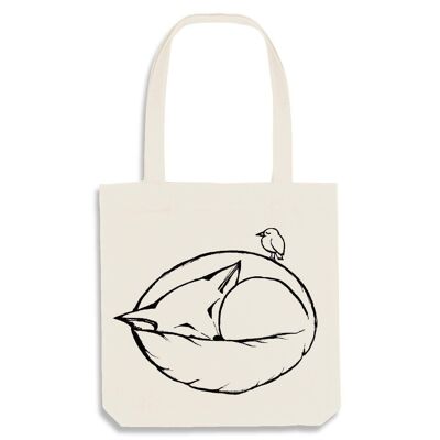 Jute bag [recycling] - sleeping fox - natural