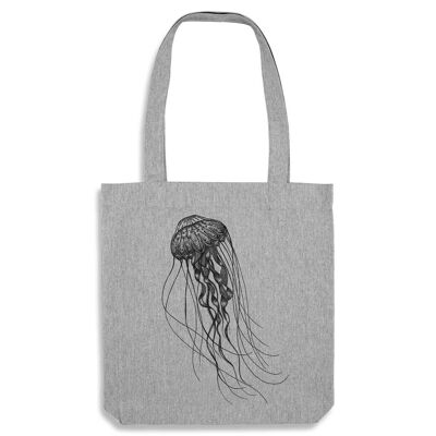 Saco de yute [reciclaje] - medusa de mar profundo - gris