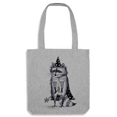 Jute bag [recycling] - Zaubär (raccoon) - grey