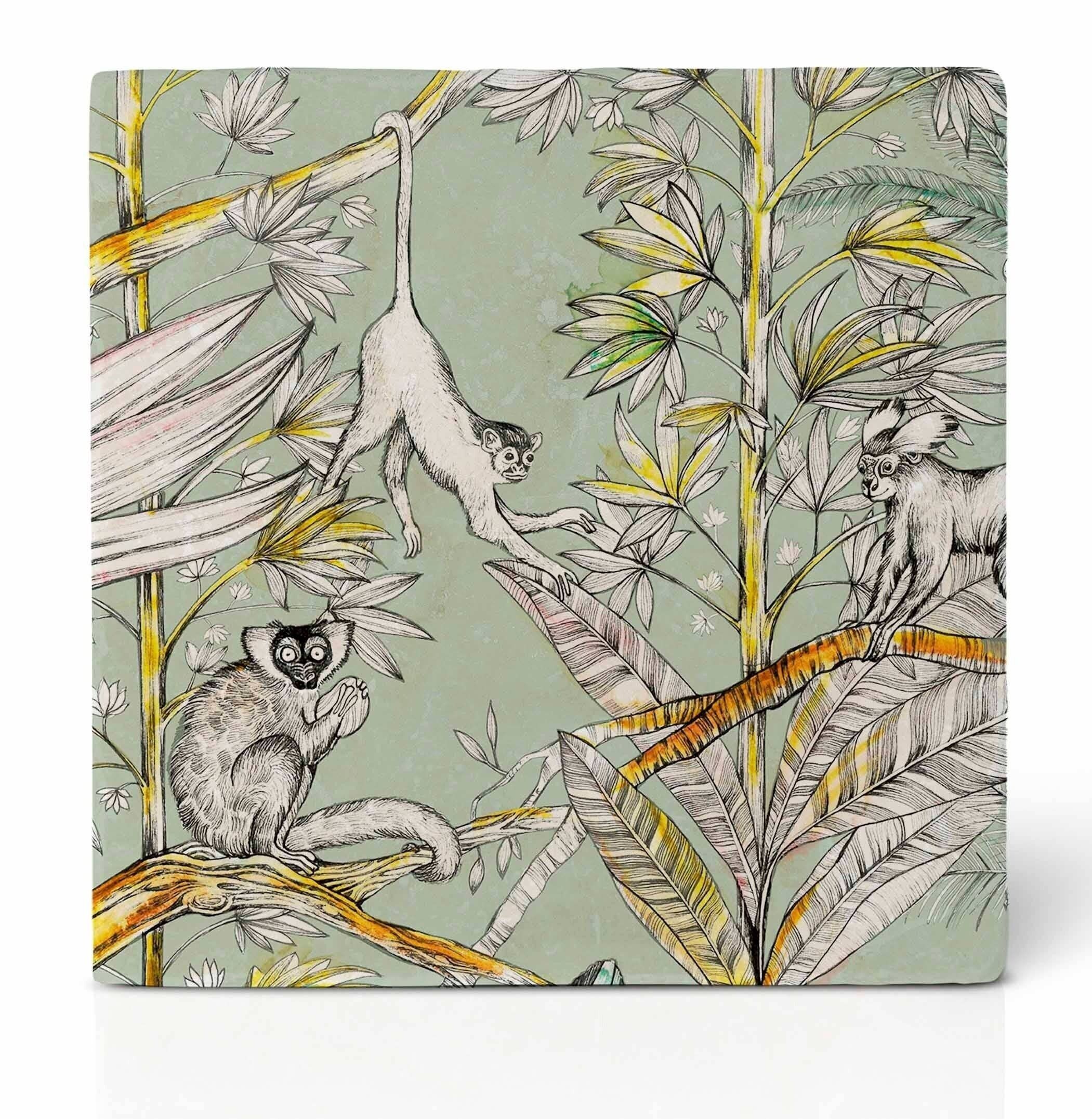 Posavasos de azulejos [piedra natural] - monos