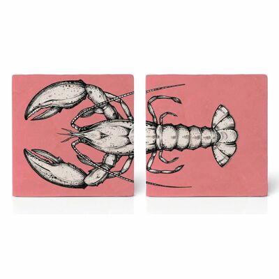 Dessous de Verre [Pierre Naturelle] - Lot de 2 - Homard