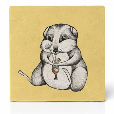 Fliesenuntersetzer [Naturstein] - Korni (Hamster)