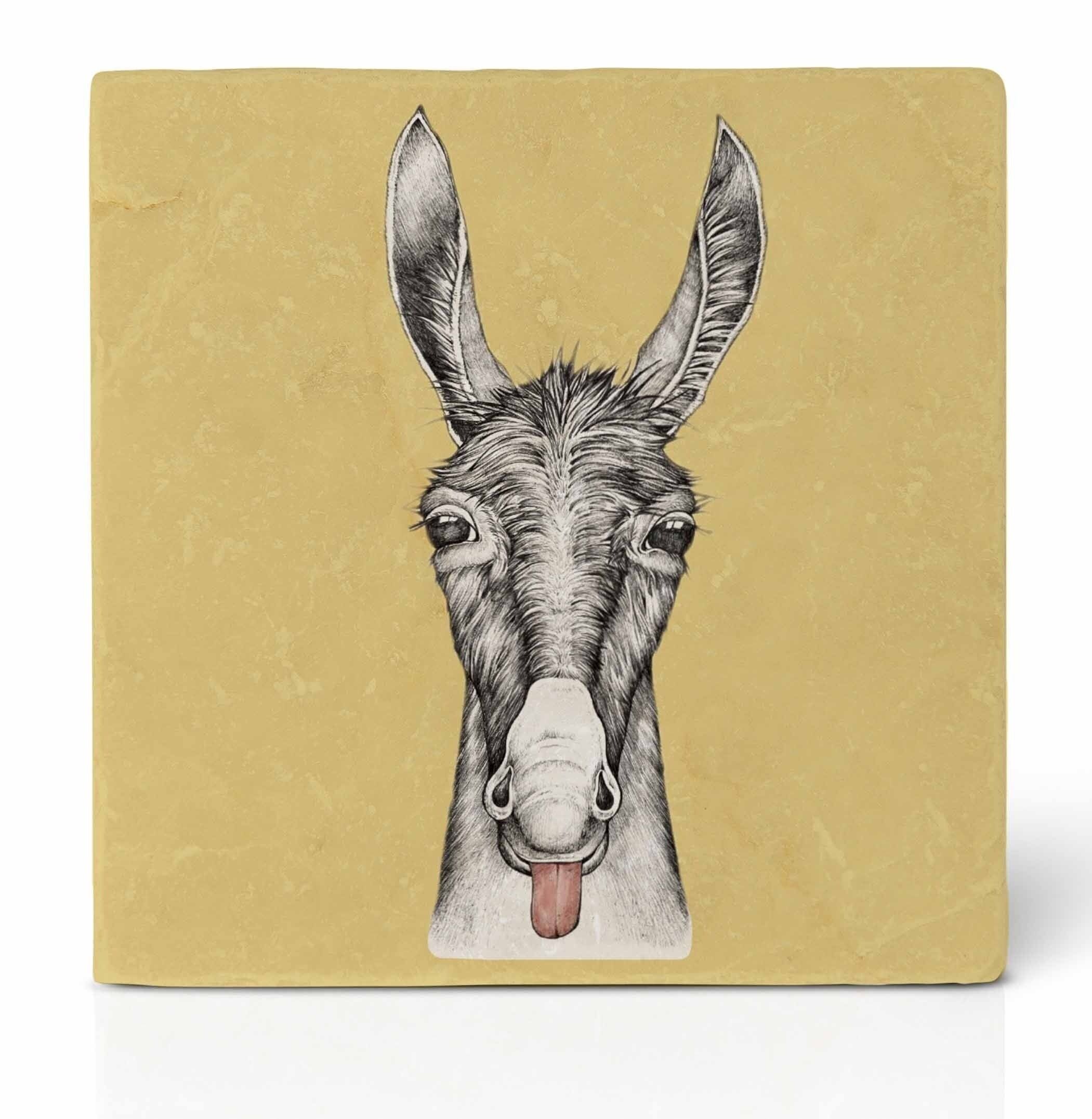 Fliesenuntersetzer [Naturstein] - Lore (Esel)