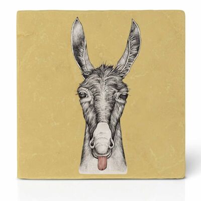 Tile coaster [natural stone] - Lore (donkey)