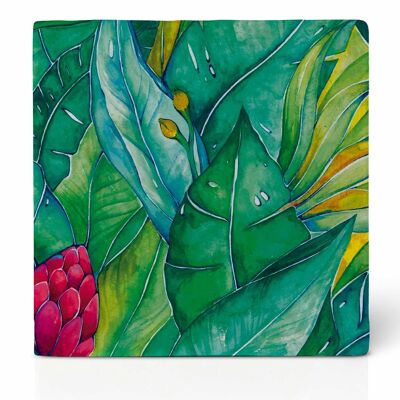 Tile Coaster [Natural Stone] - Plant World 1