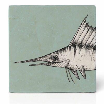 Tile Coaster [Natural Stone] - Swordfish 1