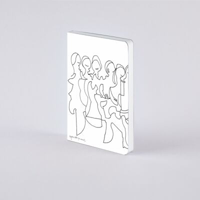 Friends by Myriam Beltz - Graphic S | nuuna notebook A5+ | Dotted Journal | 2.5mm Mini Dot Grid | 176 numbered pages | 120g premium paper | vegan cover material | sustainably produced in Germany