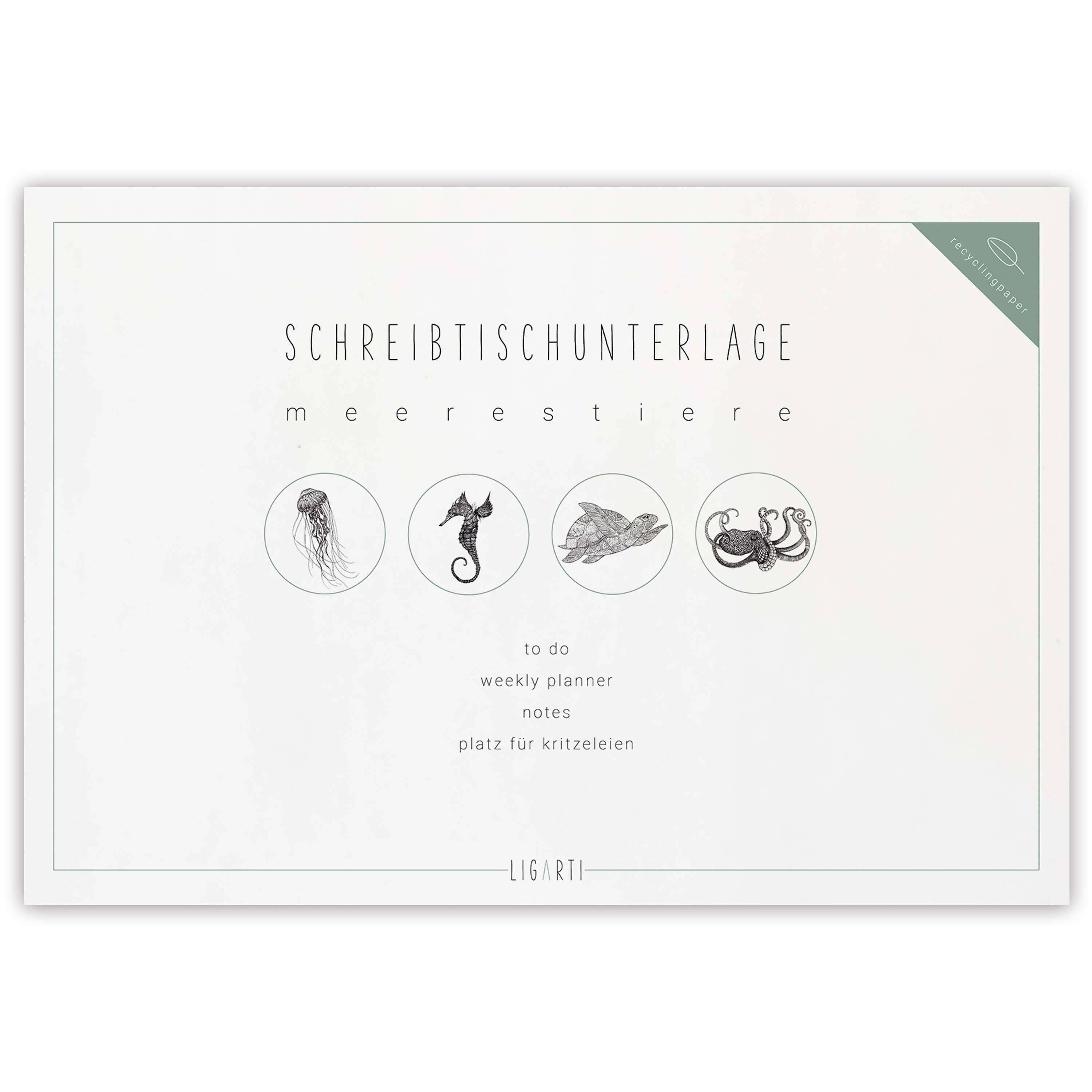 Sottomano da scrivania - Creature marine