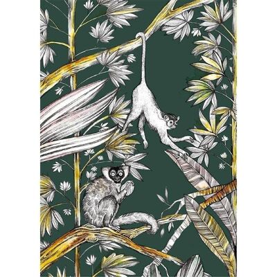 Postcard [bamboo paper] - Monkeys II