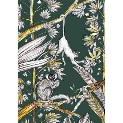 Cartolina [carta di bambù] - Monkeys II