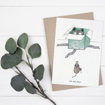 Carte postale [papier bambou] - All the Best (chat et souris) 6