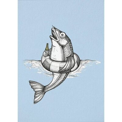 Postcard [bamboo paper] - Bernd (fish)