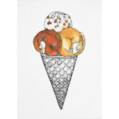 Postcard [Bamboo Paper] - Ice Cream Cone