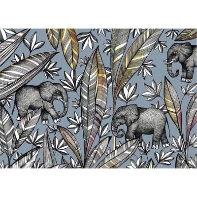 Postcard [bamboo paper] - Elephants
