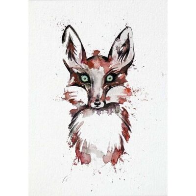 Postcard [bamboo paper] - fox portrait
