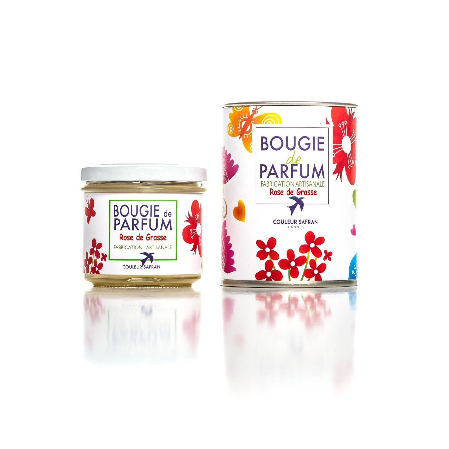 Bougie de Parfum Rose de Grasse Artisanale & Végétale  made in France - Grasse 130G