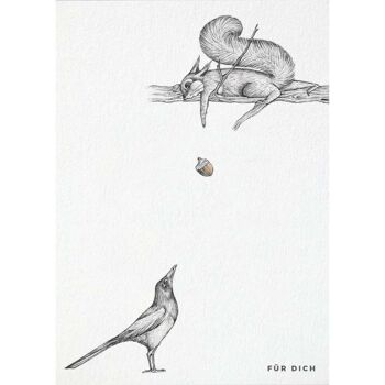 Carte Postale [Papier Bambou] - Pour Toi (Écureuil et Pie) 5