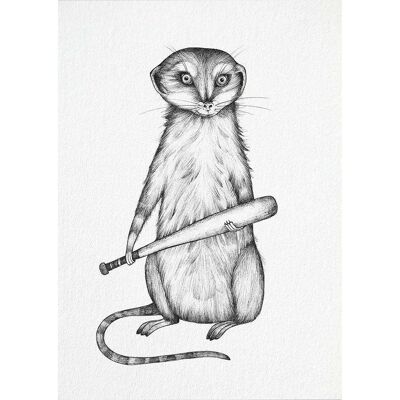 Postcard [Bamboo Paper] - Hitman Harry (Meerkat)