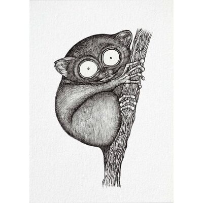 Postcard [bamboo paper] - Tarsier