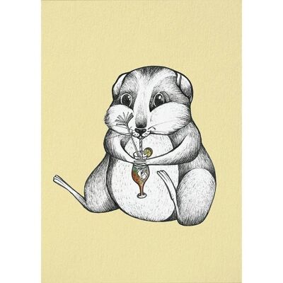 Postcard [bamboo paper] - Korni (hamster)