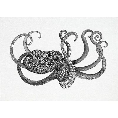 Postcard [bamboo paper] - octopus