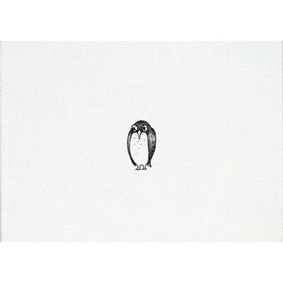 Postkarte [Bambuspapier] - Pinguin Drama