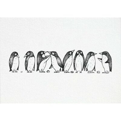 Cartolina [carta di bambù] - Penguin Love Story