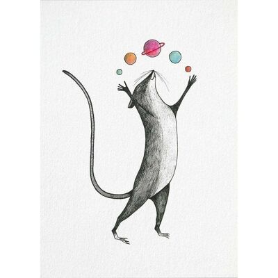 Postcard [bamboo paper] - Planet Mouse