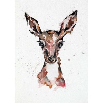 Carte postale [papier bambou] - portrait de cerf