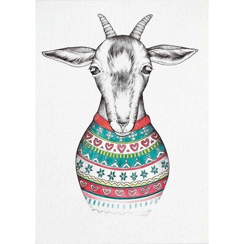 Postkarte [Bambuspapier] - Reinhold (Ziege)