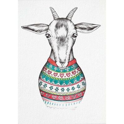 Postcard [bamboo paper] - Reinhold (goat)