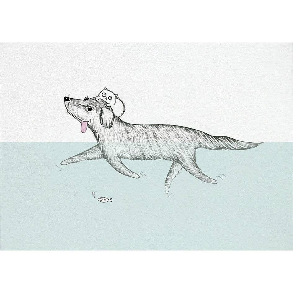 Cartolina [Bamboo Paper] - Bagnini (cane e gatto)