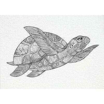 Postkarte [Bambuspapier] - Schildkröte